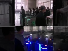 Acier inoxydable piétonnier du tourniquet SUS304 de barrière d'oscillation avec le lecteur de RFID